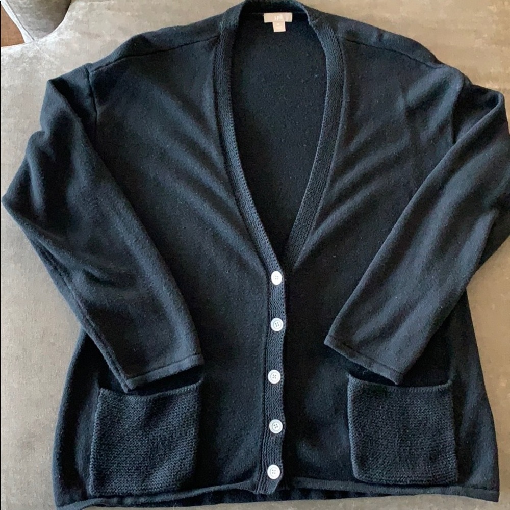 J. Jill cardigan sweater with pockets- black Med.